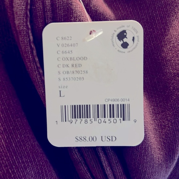 NWT Free People Movement, All Star Sweatpants, Oxblood, Size L - Picture 7 of 7